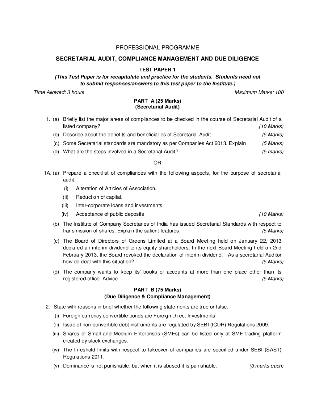 CS Professional MCQs For All Papers - Page 2
