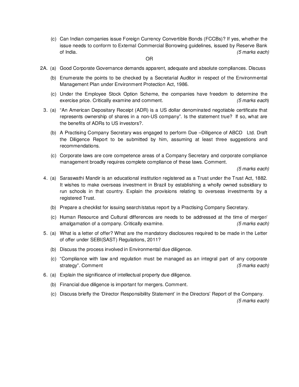 CS Professional MCQs For All Papers - Page 5