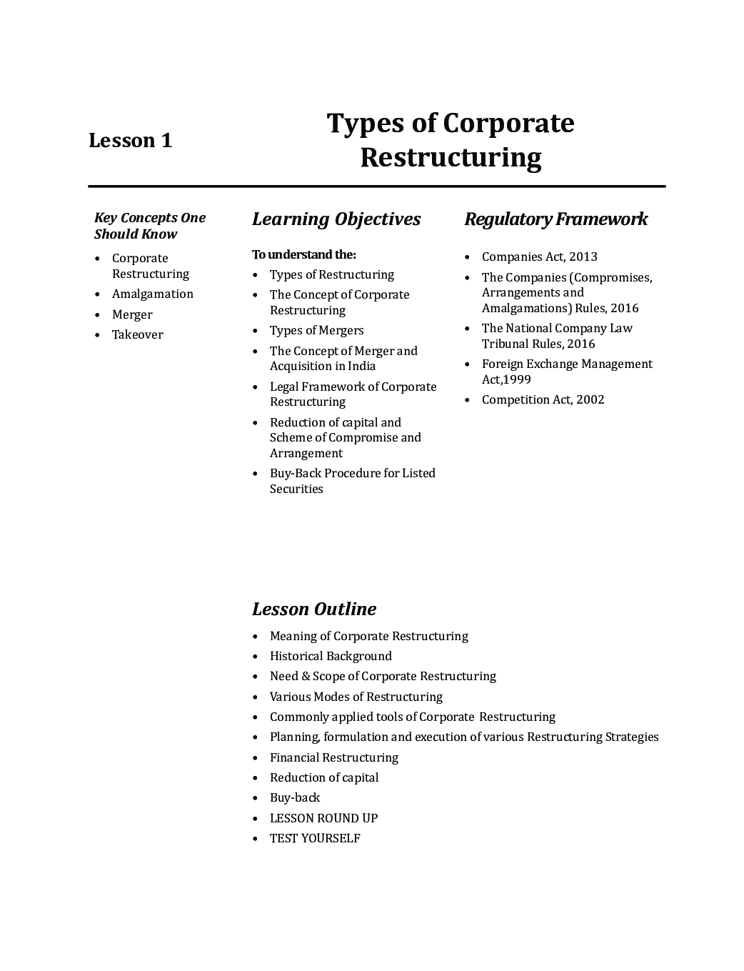 CS Professional Part-I Study Material Paper-5 Corporate Restructuring Insolvency, Liquidation & Winding-Up - Page 3