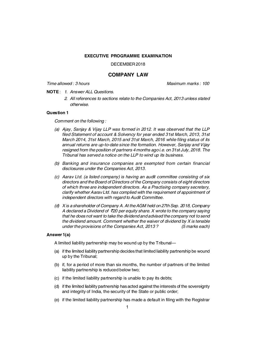 CS Professional Question Paper-2018 - Page 3