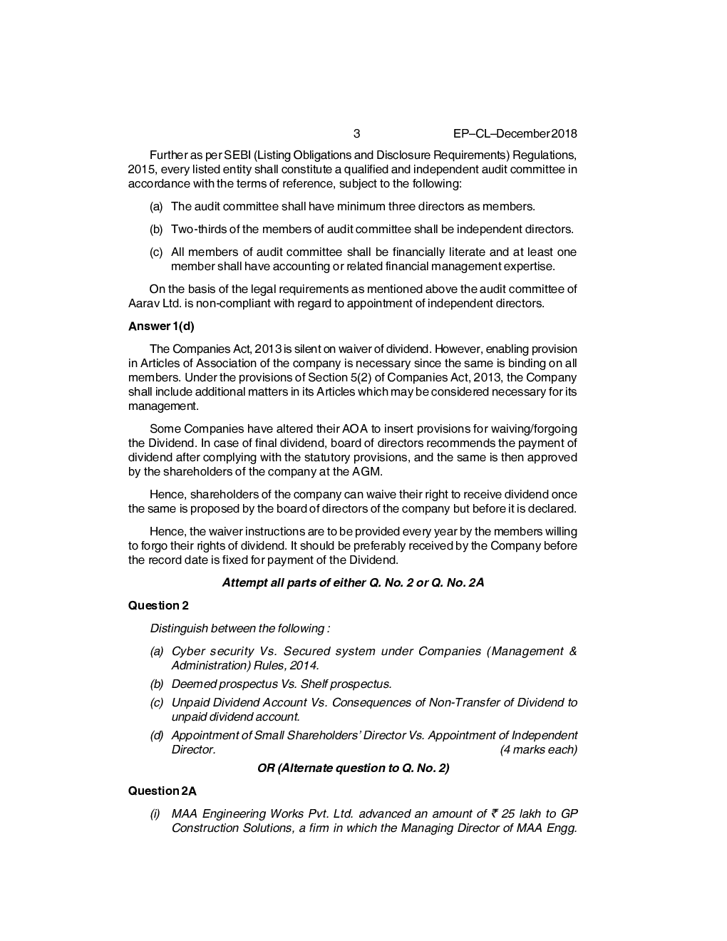 CS Professional Question Paper-2018 - Page 5