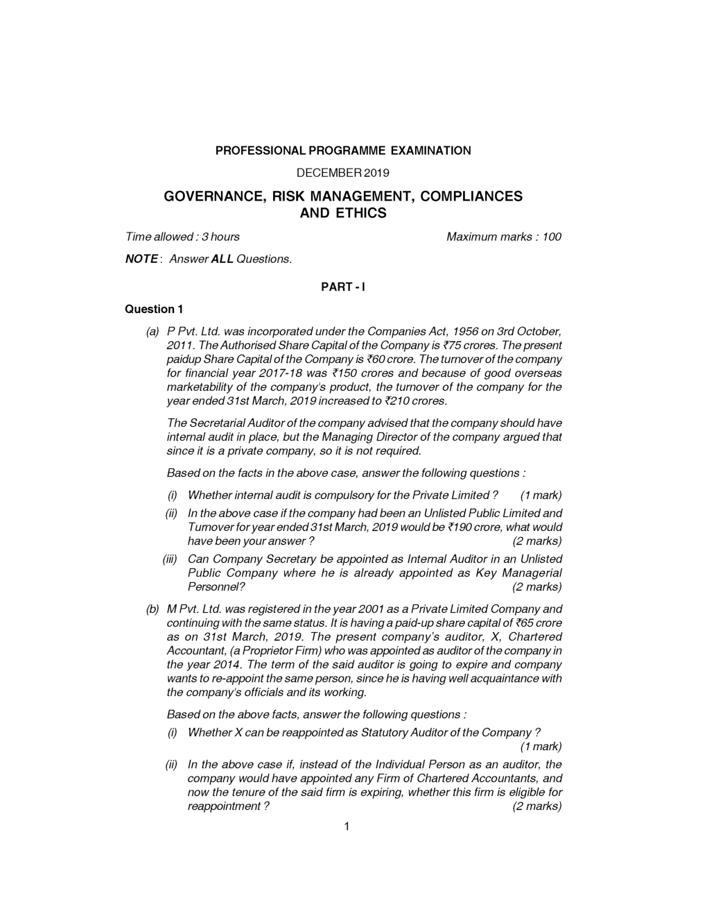 CS Professional Question Paper-2019 - Page 2