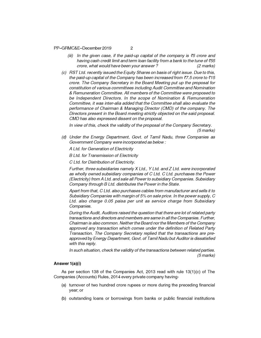 CS Professional Question Paper-2019 - Page 3
