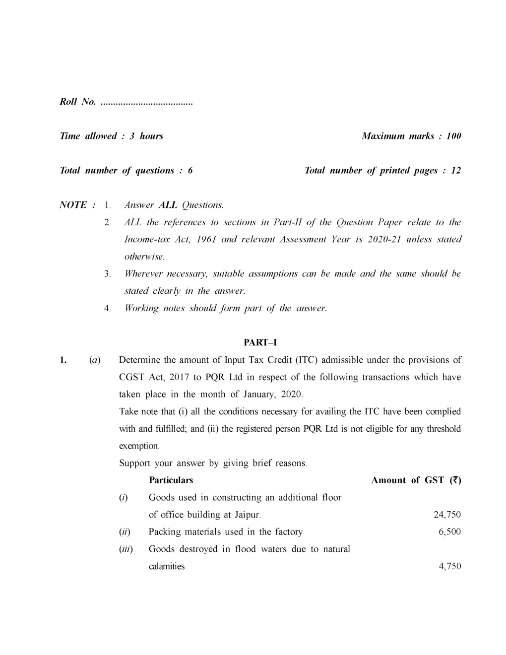 CS Professional Question Paper-2020 - Page 2