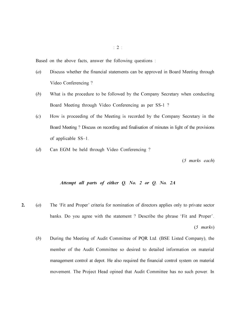 CS Professional Question Paper-2021 - Page 3