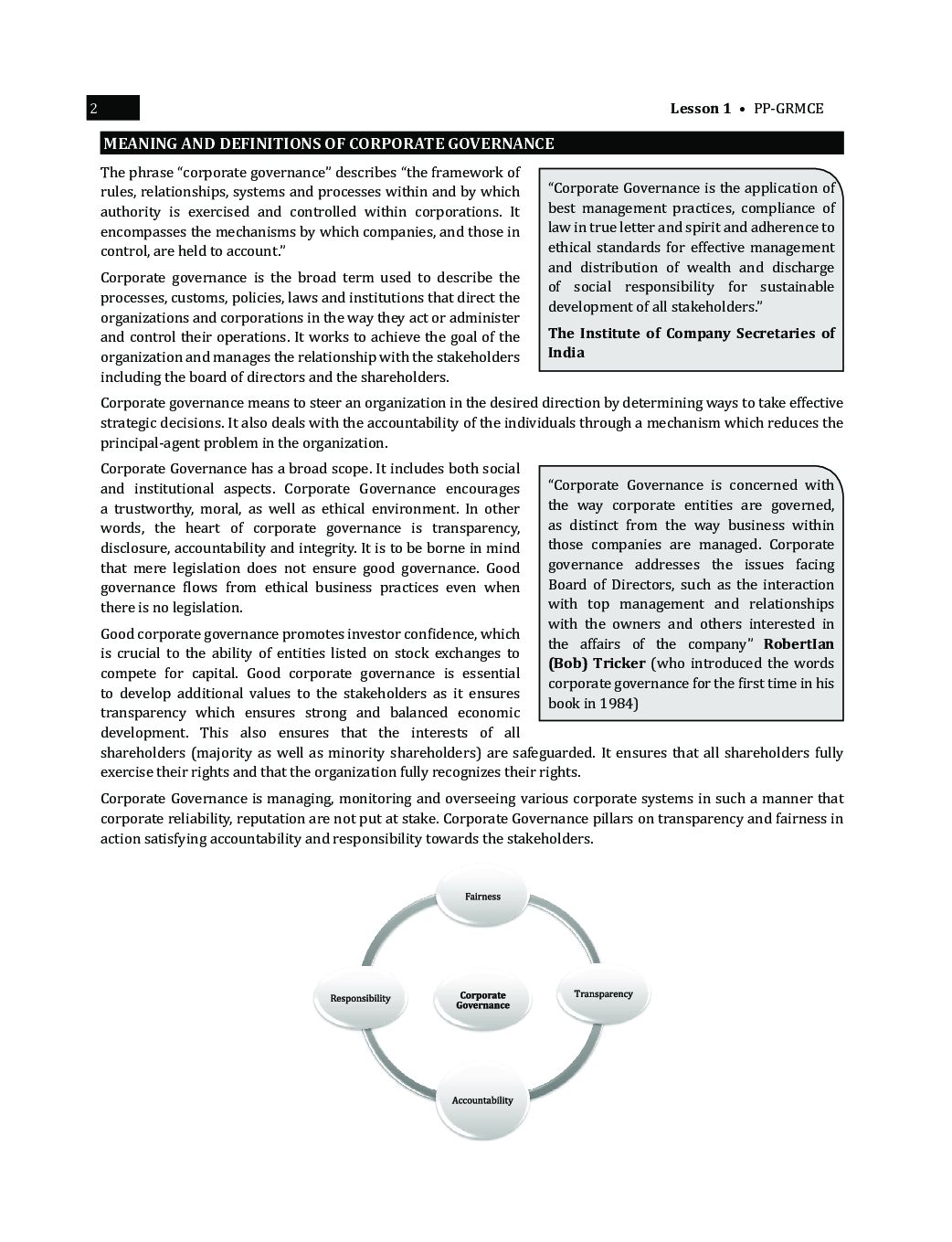 CS Professional Study Material Paper-1 Conceptual Framework Of Corporate Governance - Page 3