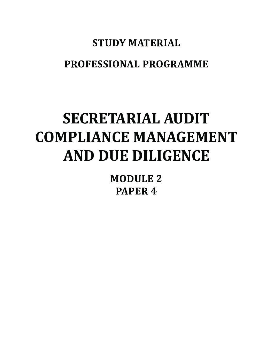 CS Professional Study Material Paper-4 Secretarial Audit Compliance Management And Due Diligence - Page 2