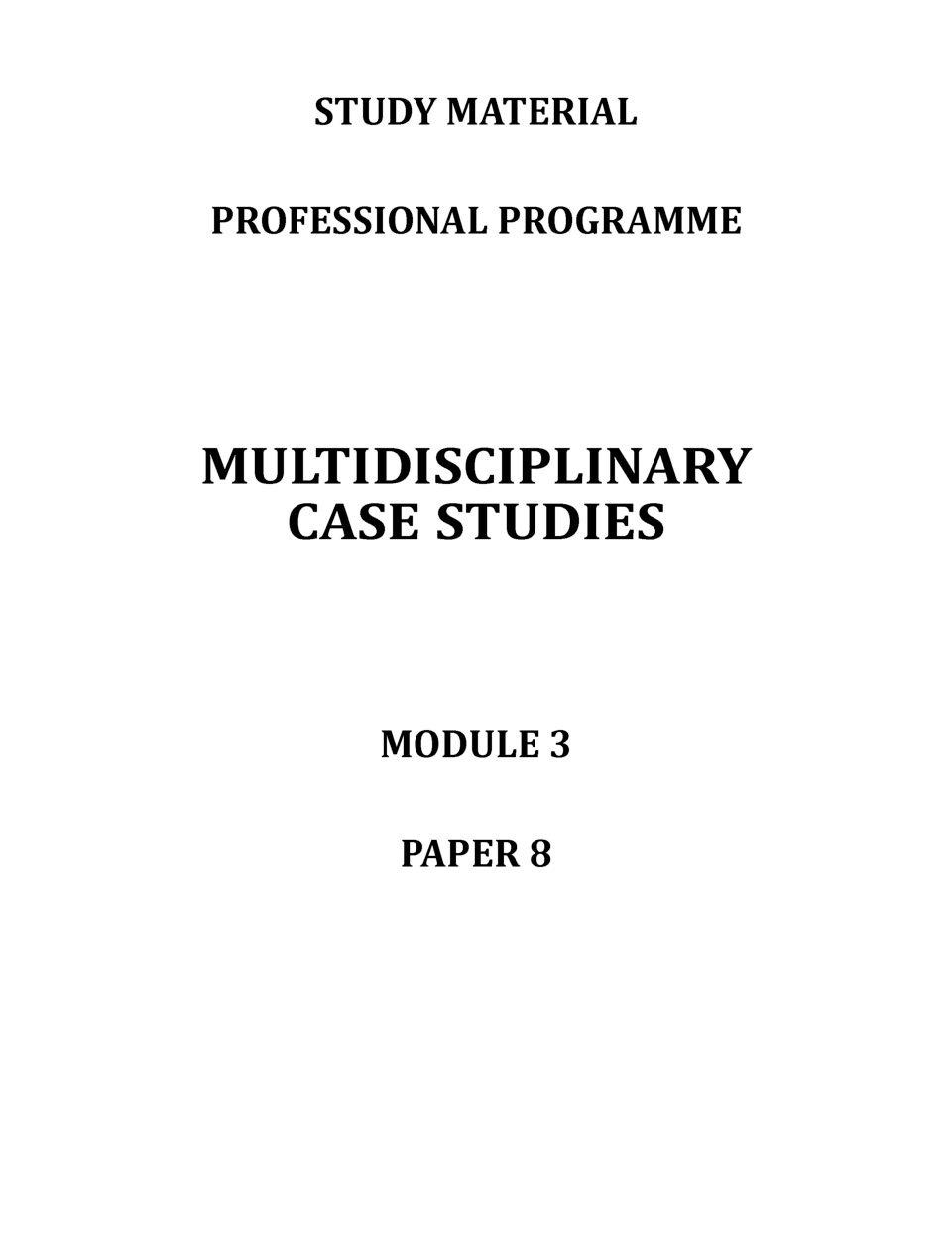 CS Professional Study Material Paper-8 Multidisciplinary Case Studies - Page 2