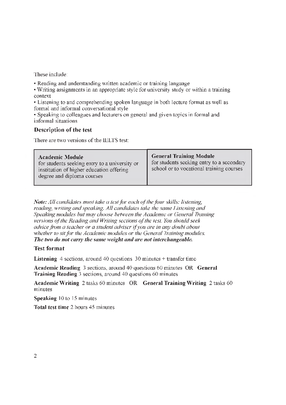 IELTS Practice Test For All Papers - Page 3