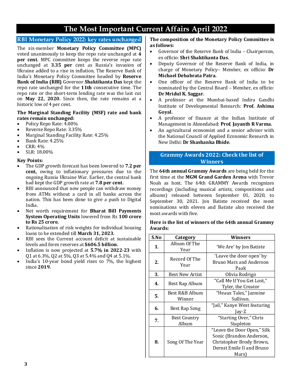 GK  & Current Affairs April 2022 - Page 3