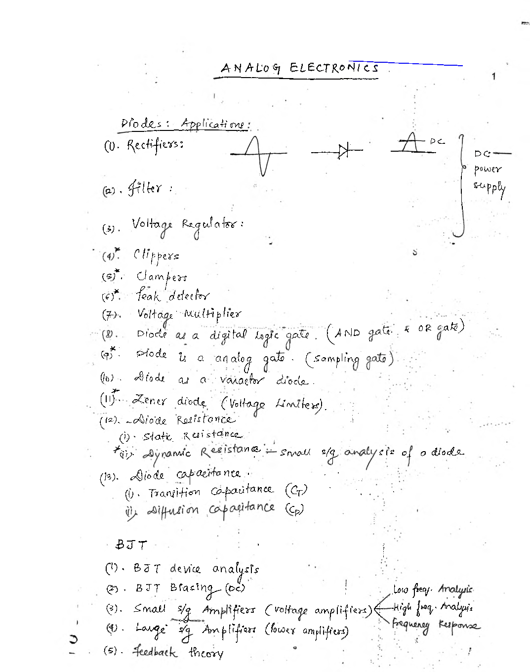 Electrical Engineering Hand Written Notes Analog Electronics Part-1 - Page 2
