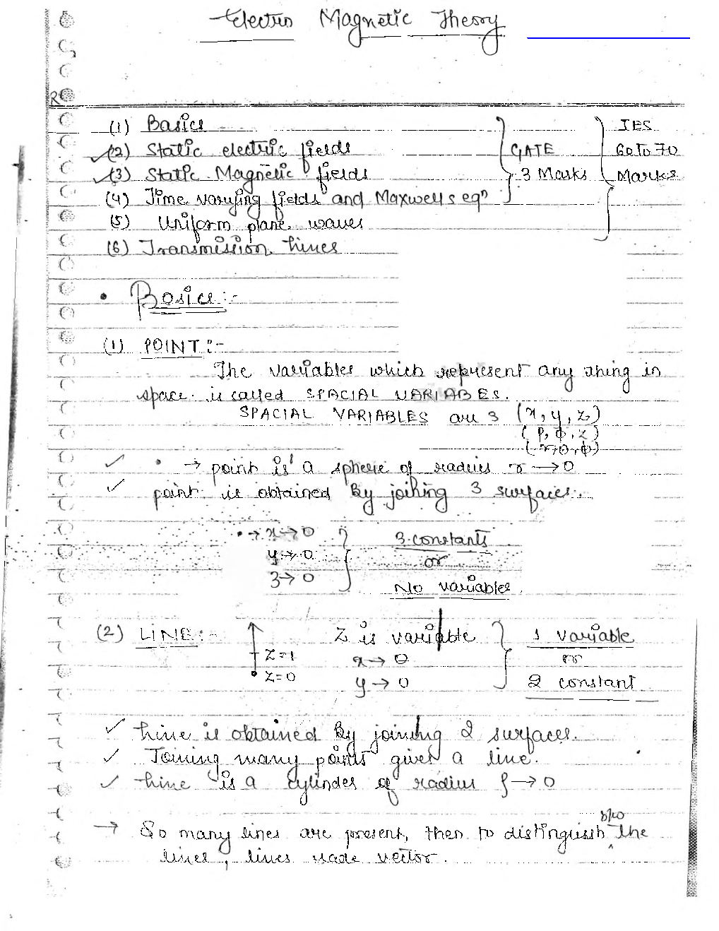 Electrical Engineering Hand Written Notes Electrical Magnetic Theory Part-1 - Page 2