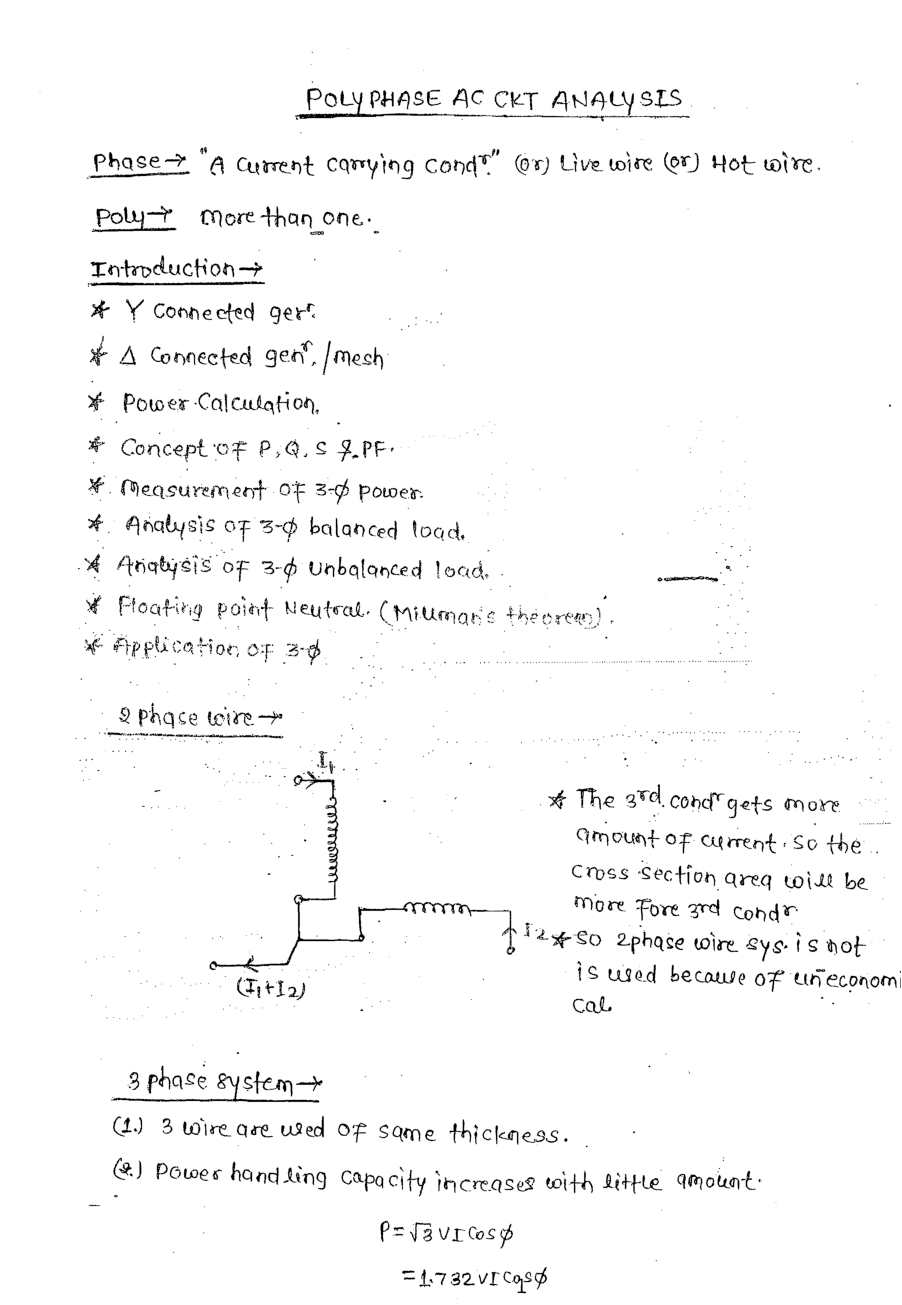 Electrical Engineering Hand Written Notes Electrical Network Theory Part-1 - Page 2