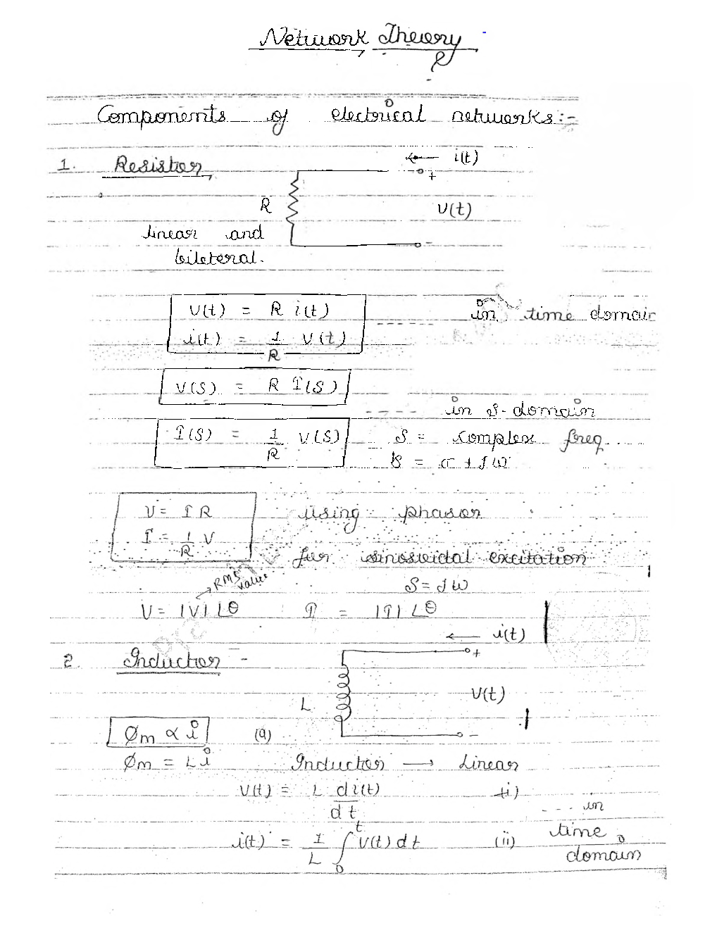 Electrical Engineering Hand Written Notes Electrical Network Theory Part-3 - Page 2
