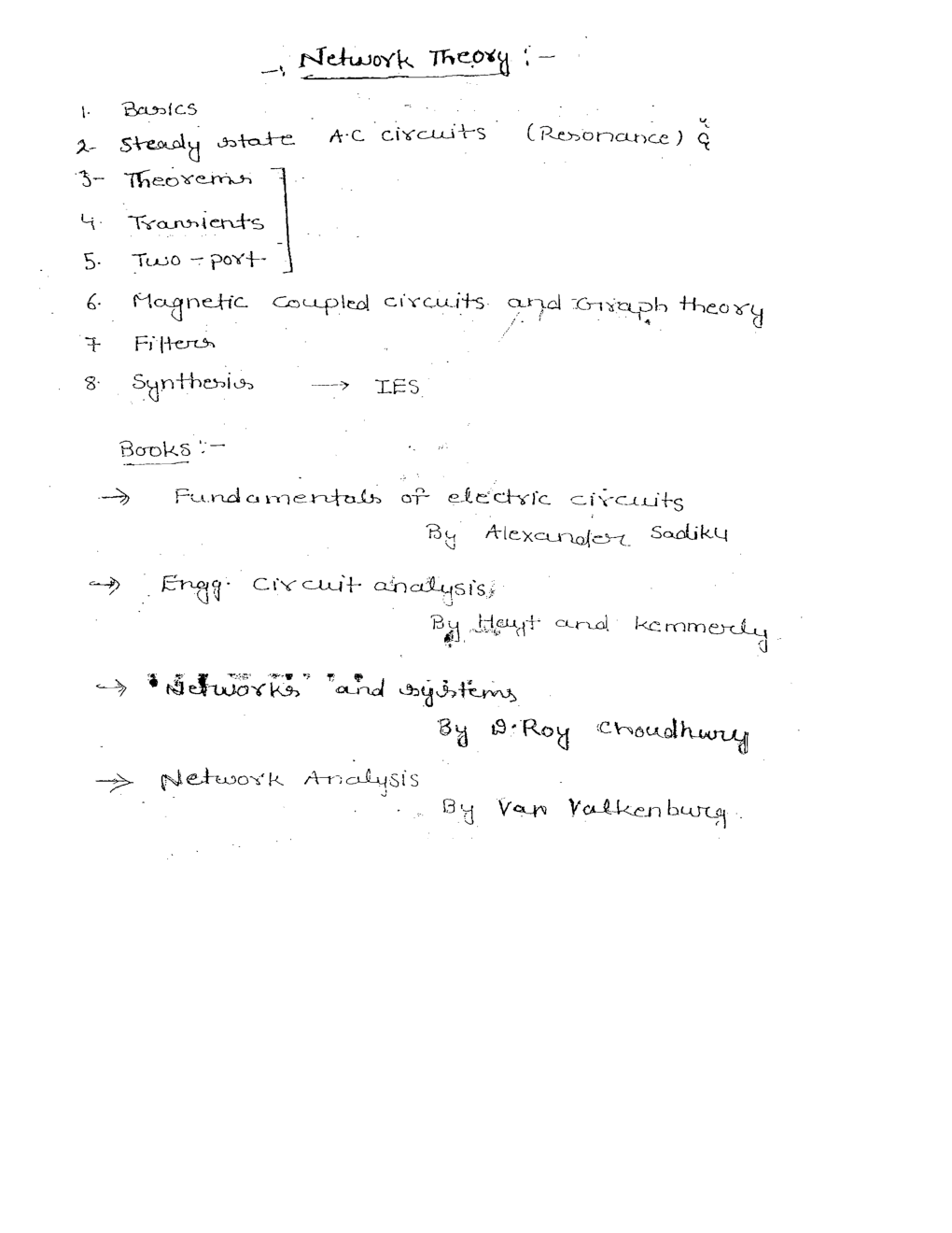 Electrical Engineering Hand Written Notes Electrical Network Theory Complete - Page 2