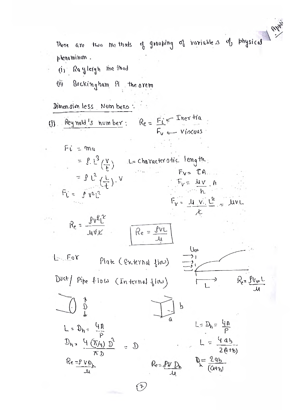 Mechanical Engineering Hand Written Notes Dimensional Analysis And Fluid Mechanics - Page 3