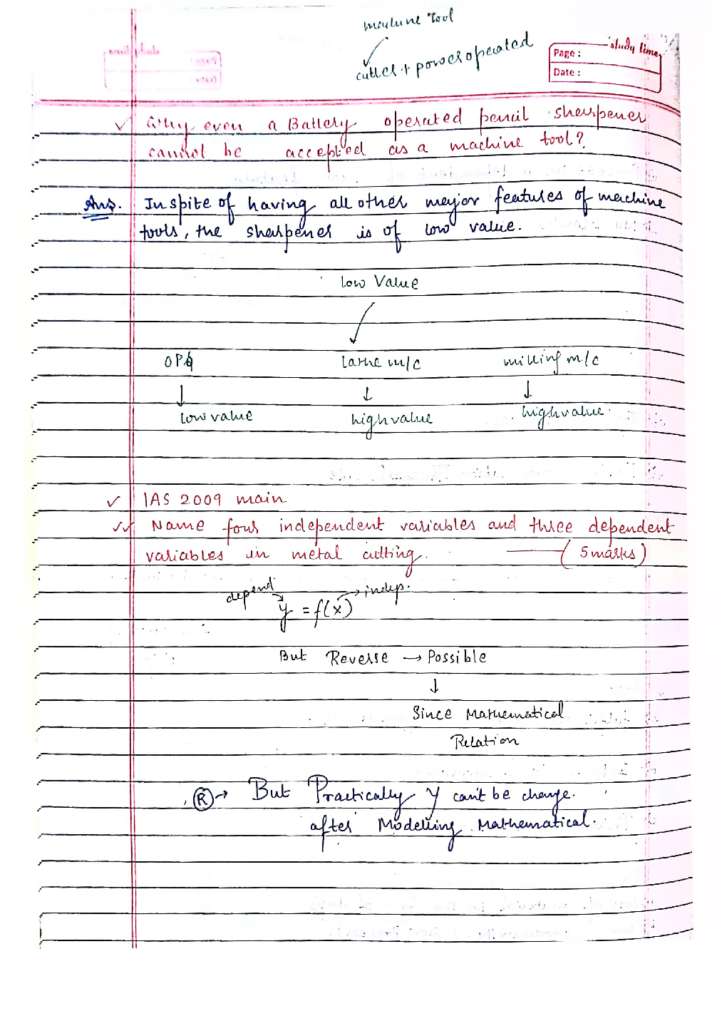 Mechanical Engineering Hand Written Notes Metal Cutting - Page 5