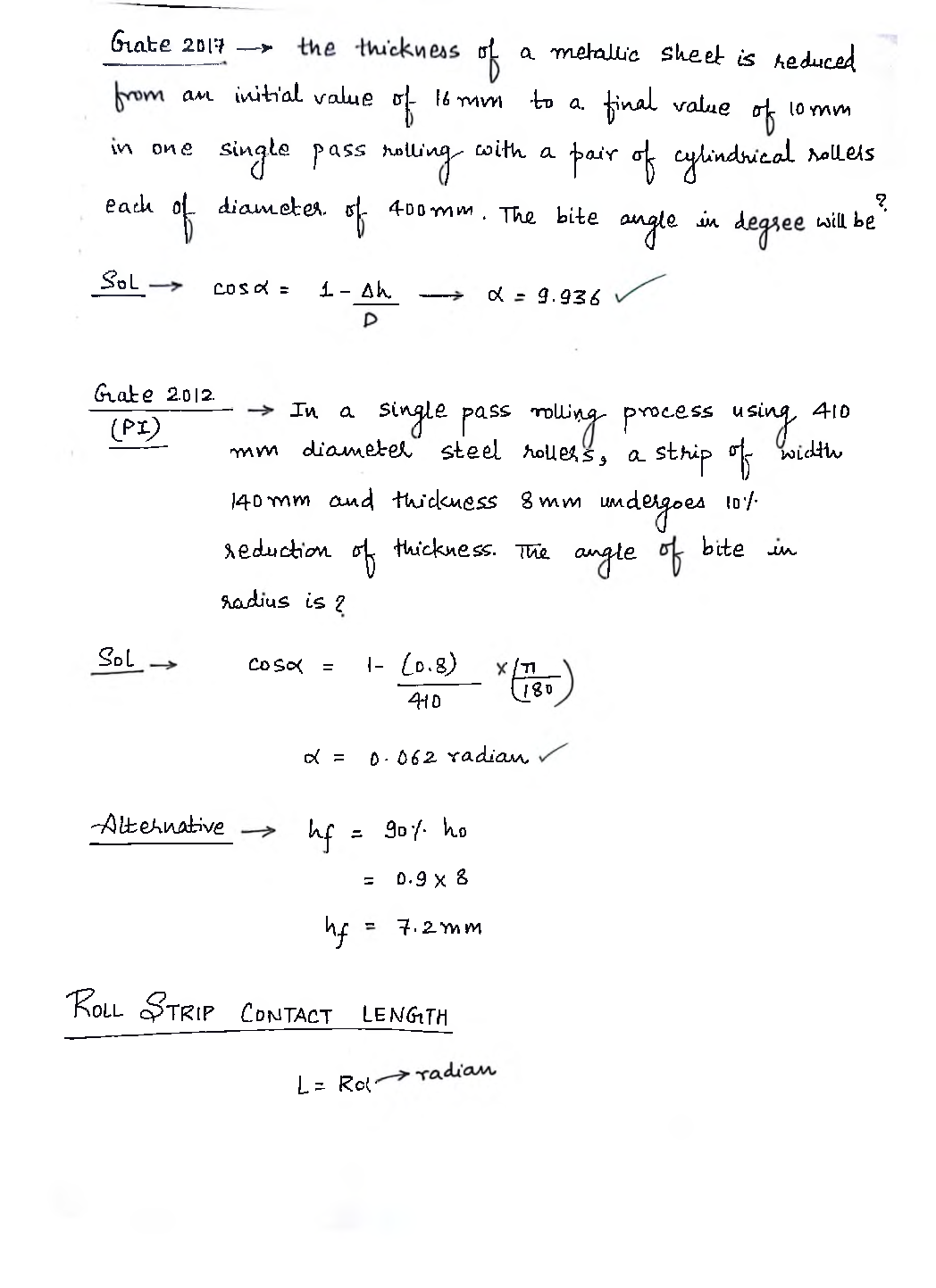Mechanical Engineering Hand Written Notes Rolling - Page 3