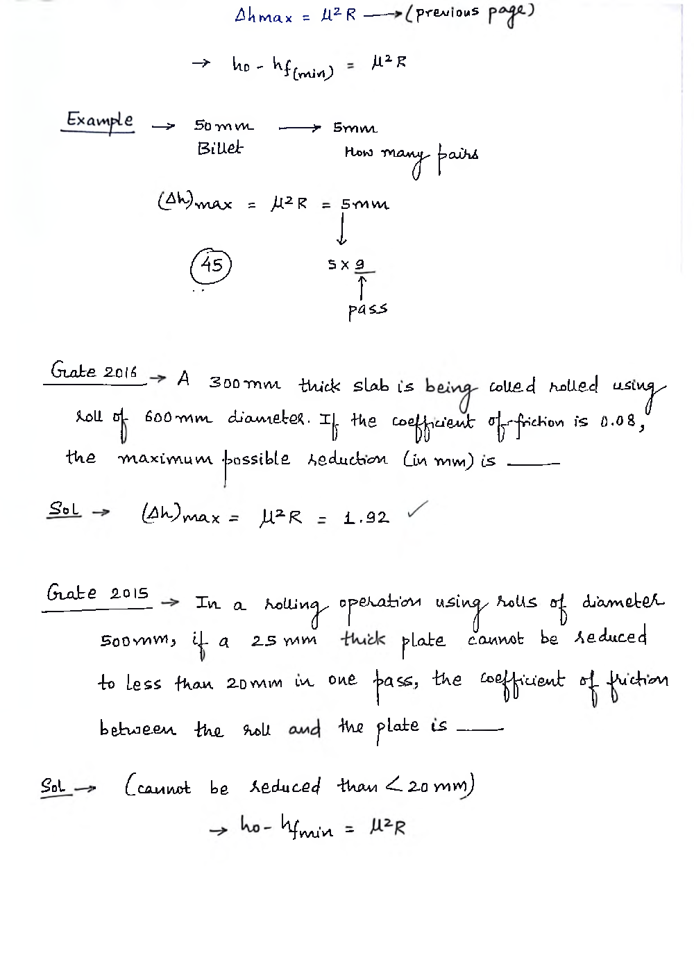 Mechanical Engineering Hand Written Notes Rolling - Page 5
