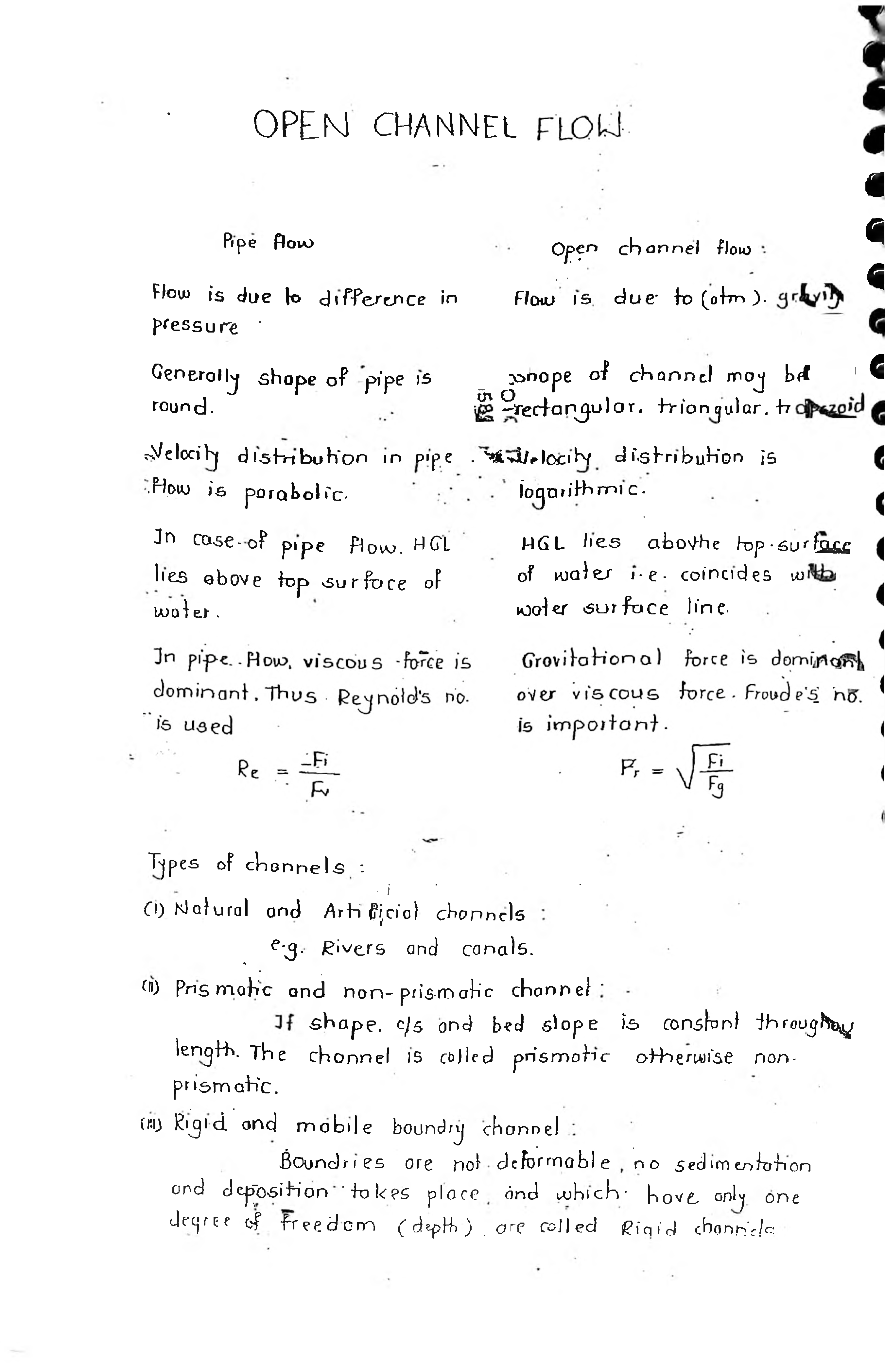 Civil Engineering Hand Written Notes Open Channel Flow - Page 2