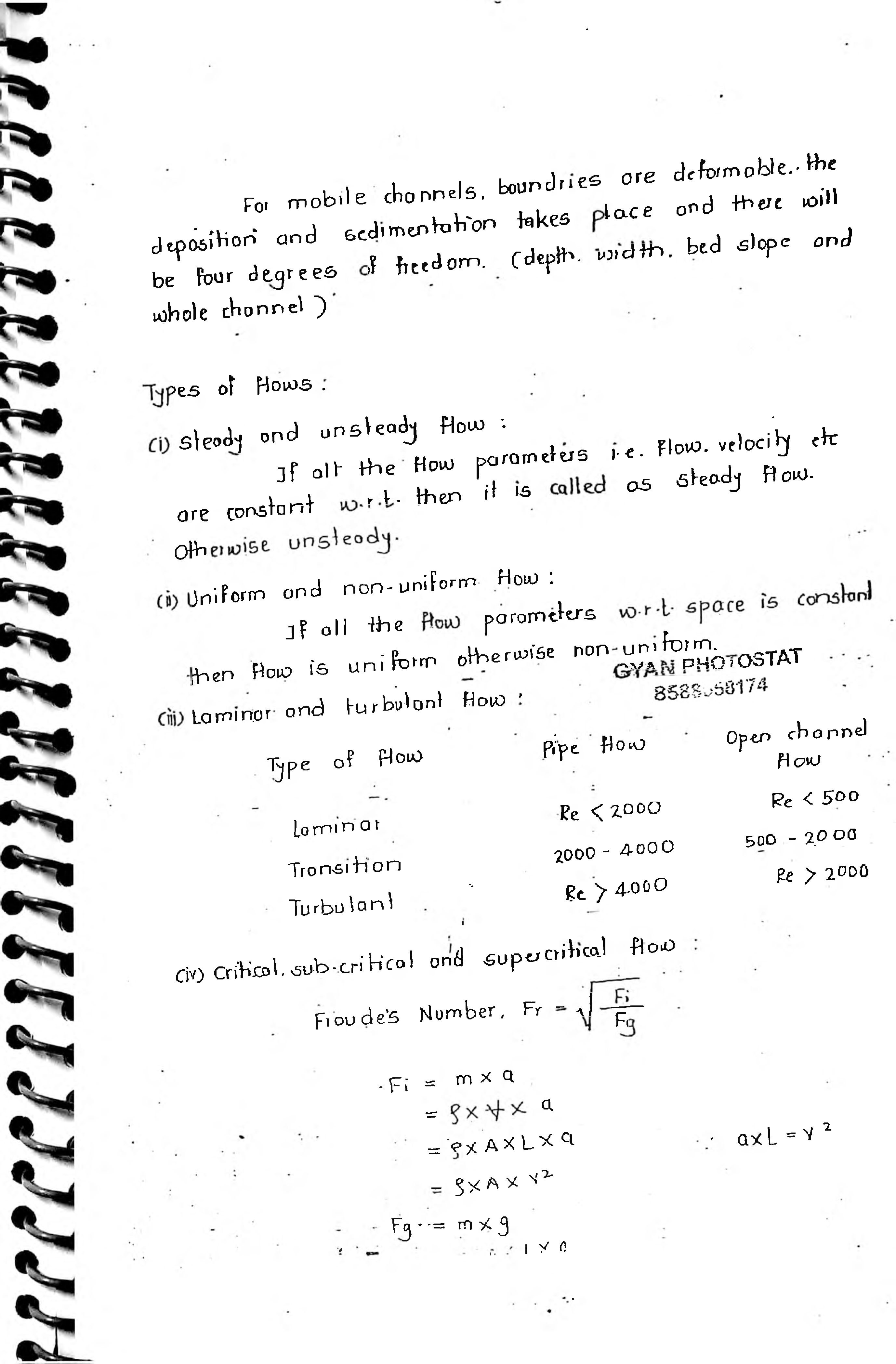 Civil Engineering Hand Written Notes Open Channel Flow - Page 3