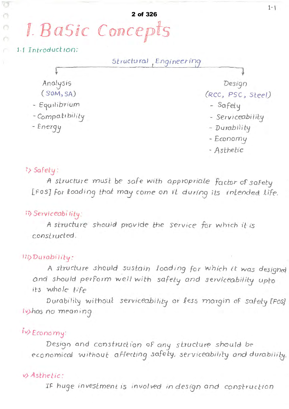 Civil Engineering Hand Written Notes RCC & PSC Part-1 - Page 3