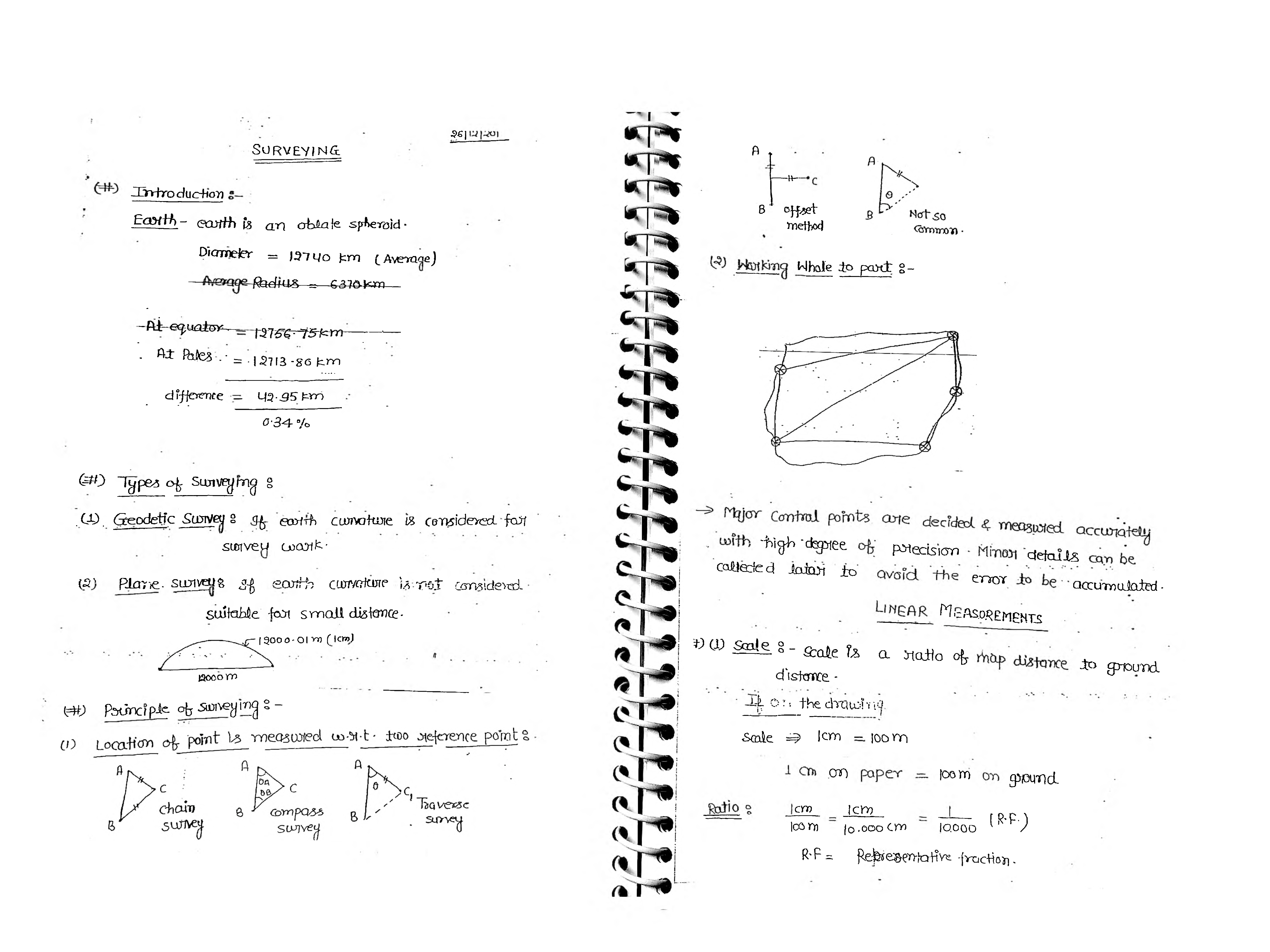 Civil Engineering Hand Written Notes Surveying Part-1 - Page 2