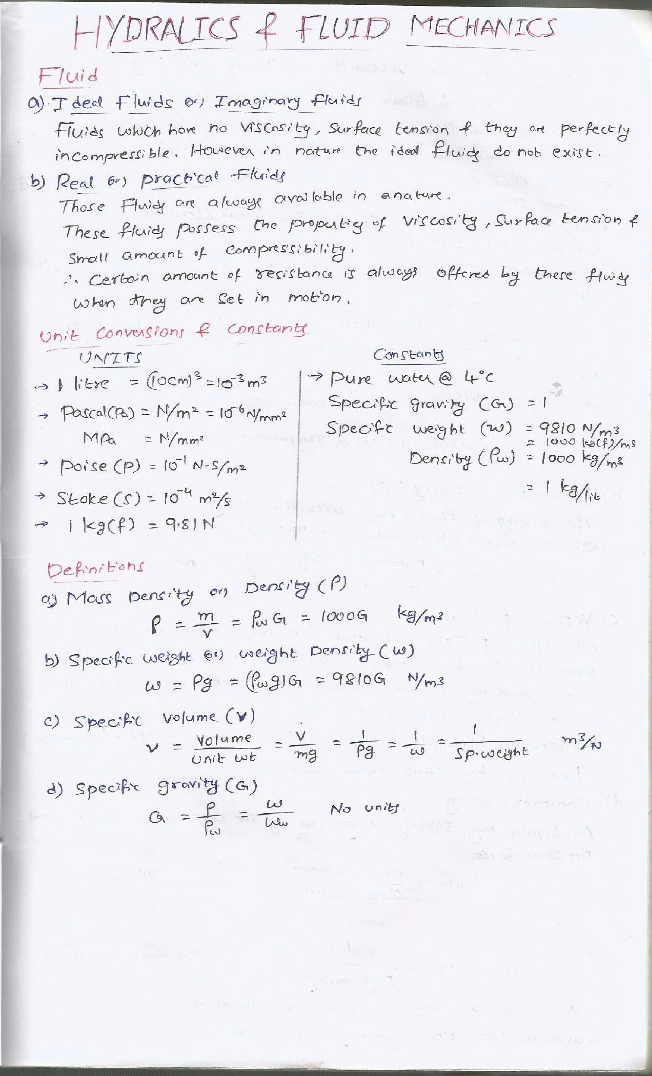IES Civil Hand Written Notes Hydralic & Fluid Mechanics Part-1 - Page 2