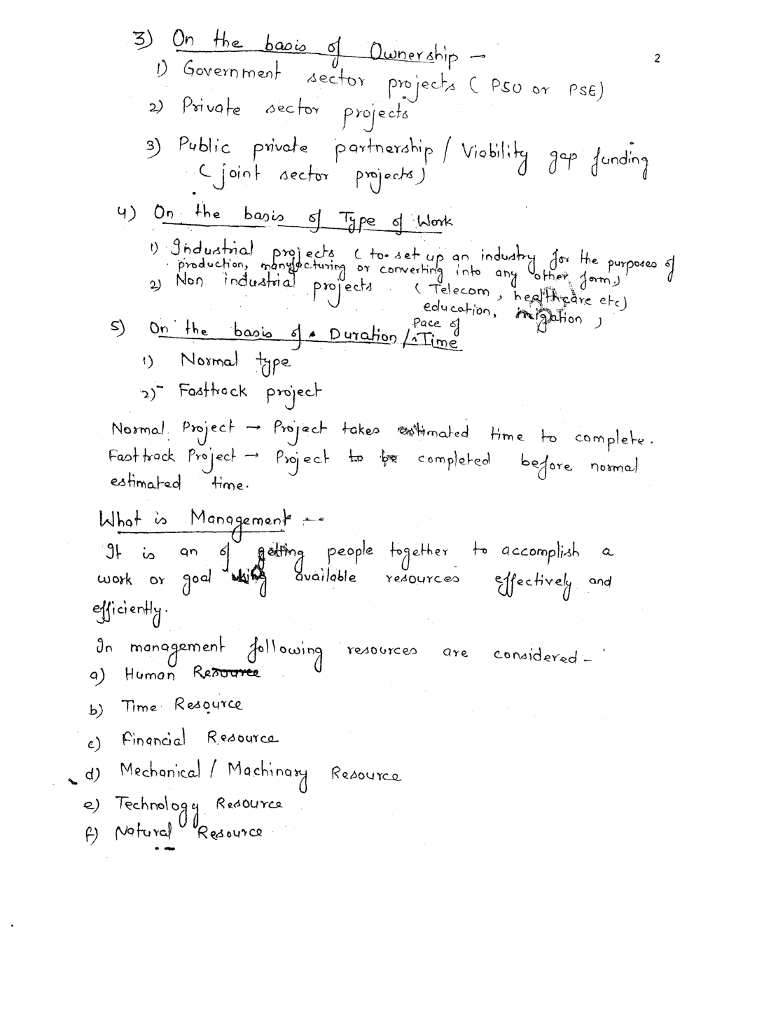 IES General Studies Hand Written Notes Basics Of Project Management - Page 3