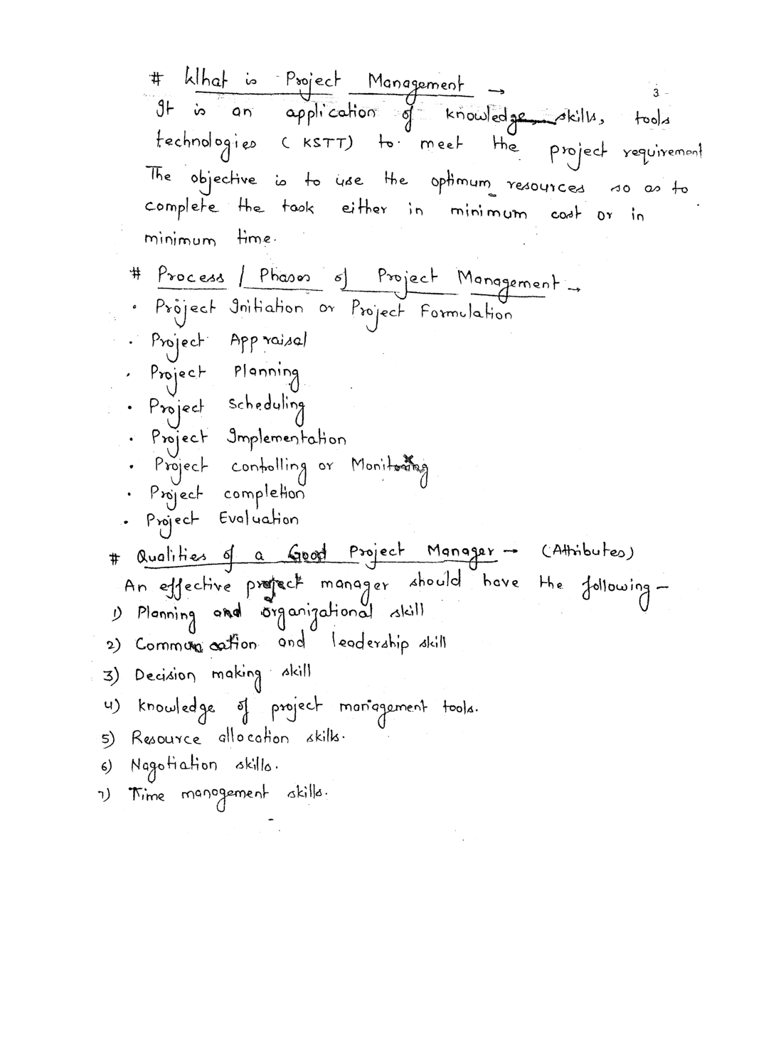 IES General Studies Hand Written Notes Basics Of Project Management - Page 4
