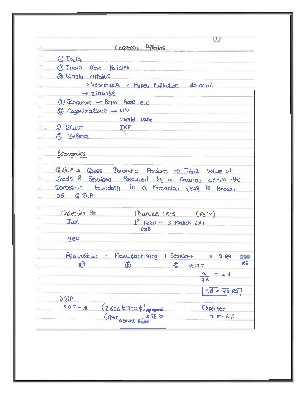 IES General Studies Hand Written Notes Current Affairs - Page 2