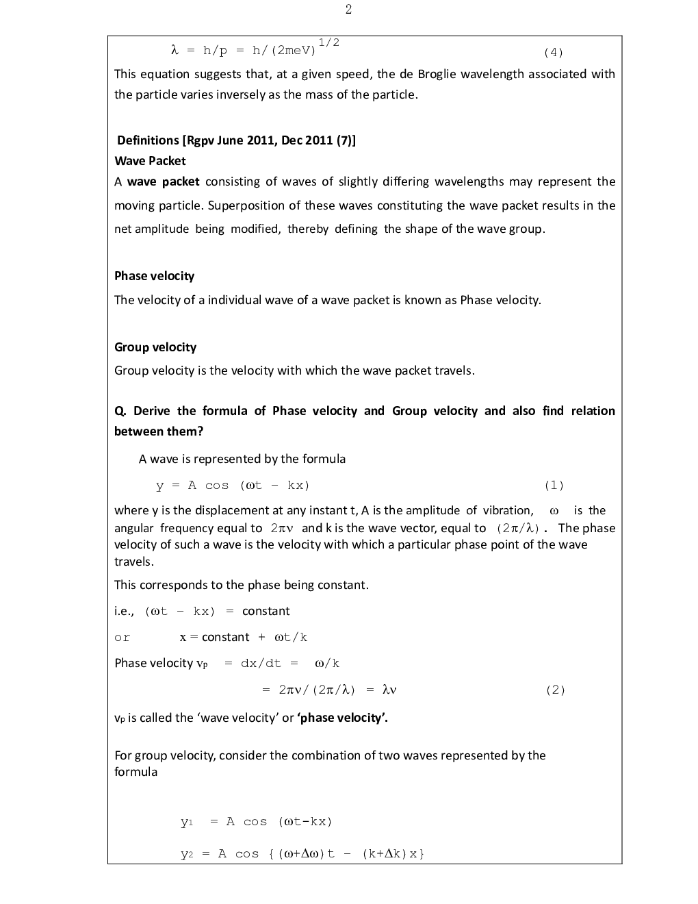 RGPV Engineering Physics Notes - Page 3