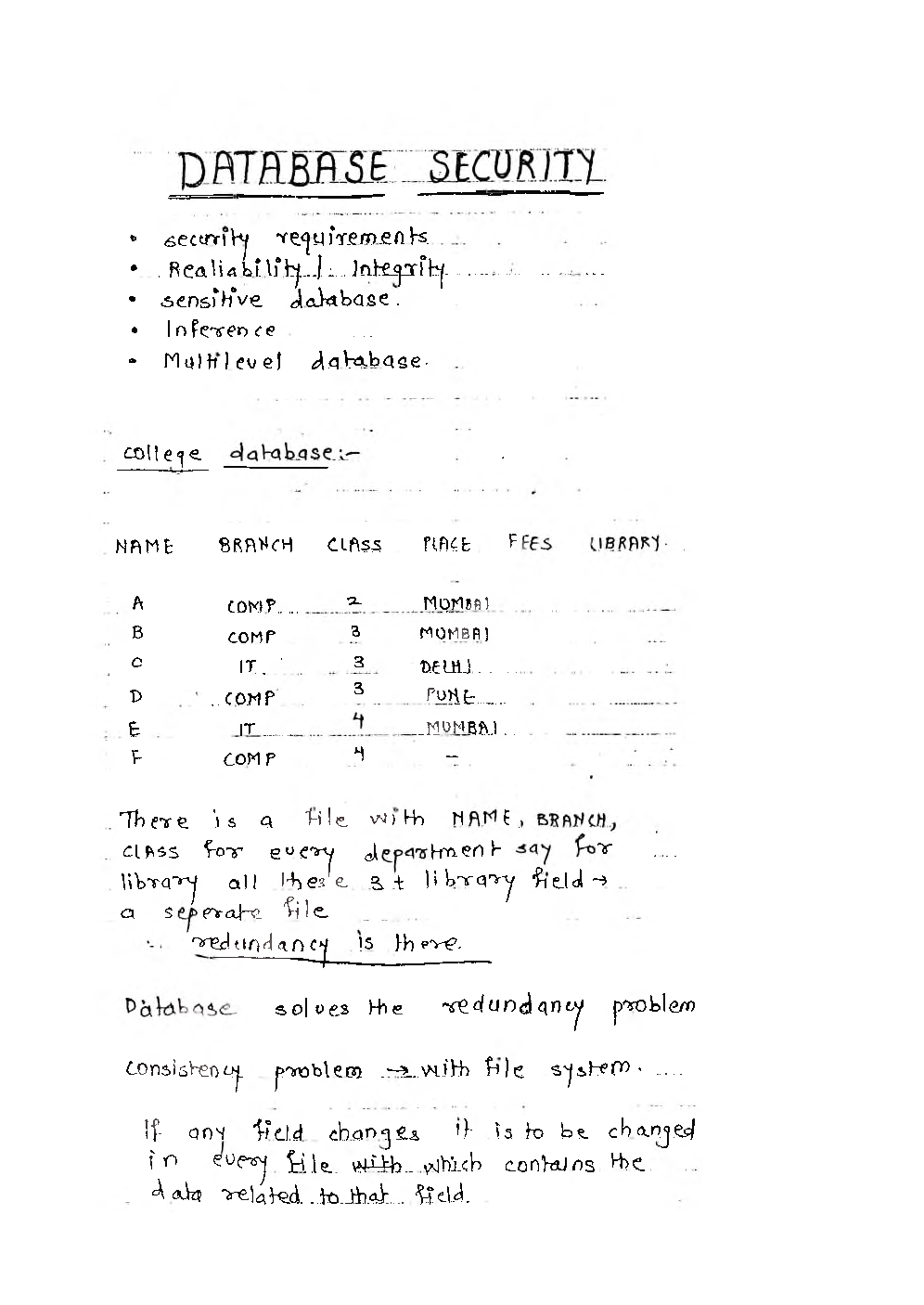 CSE Hand Written Notes Database Security - Page 2