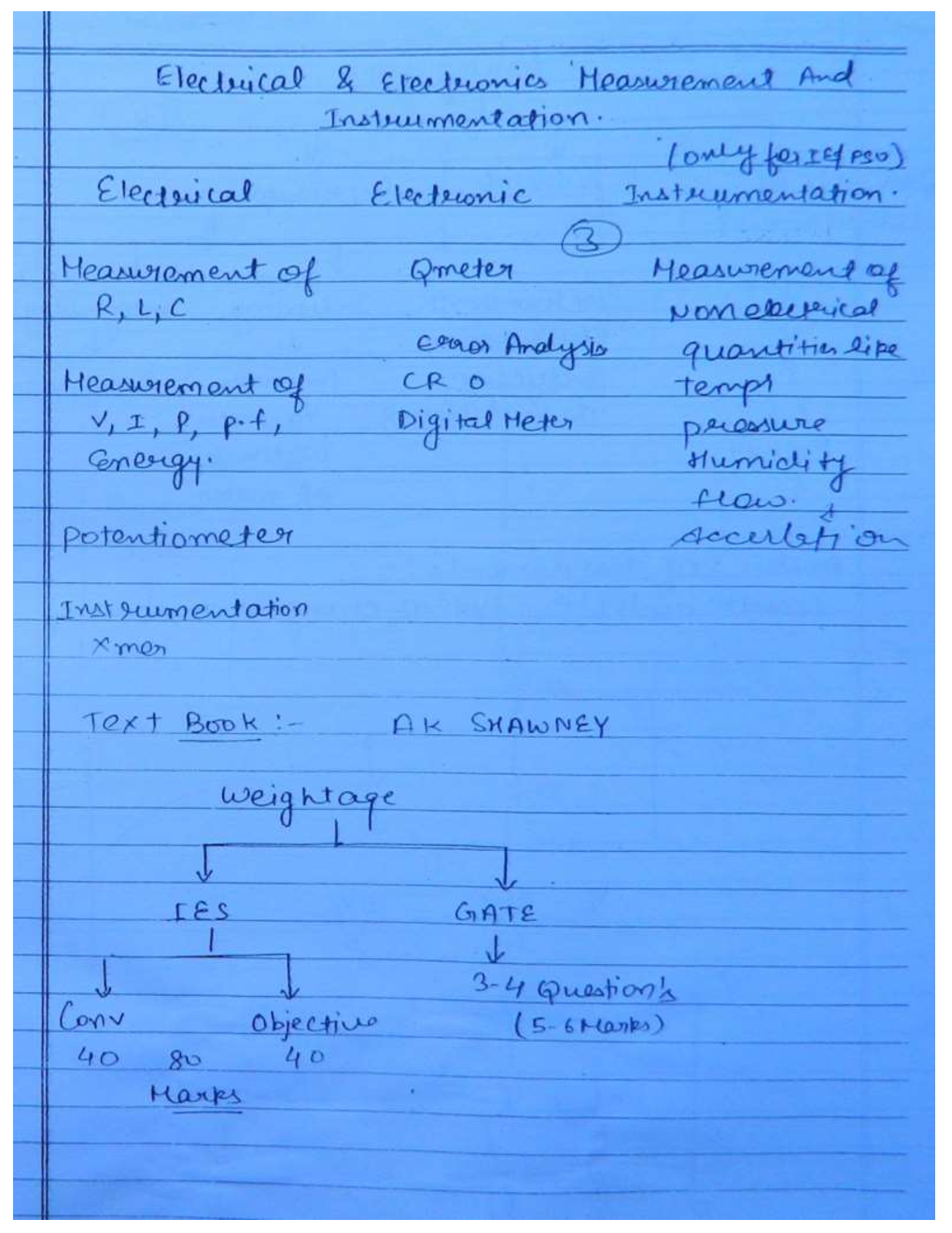 IES Electrical Engineering Hand Written Notes Electrical Measurment and Instrumentation - Page 2