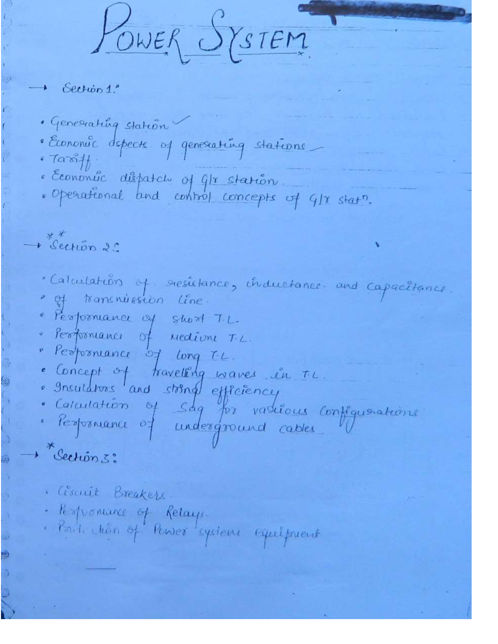 IES Electrical Engineering Hand Written Notes Power System - Page 2