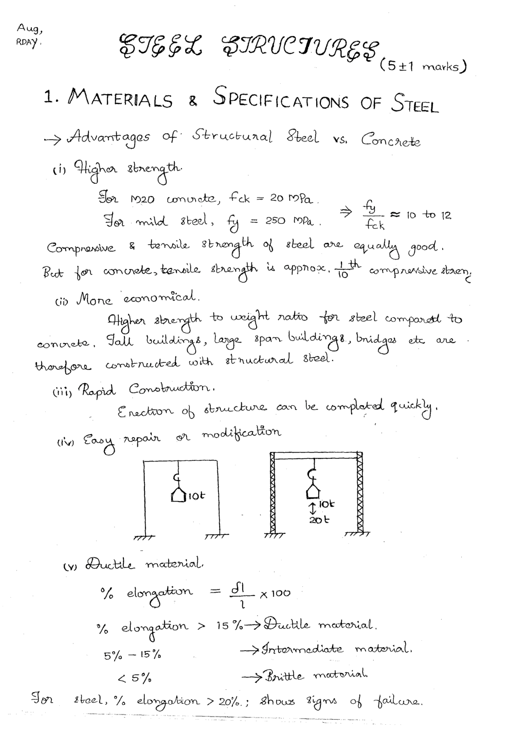 IES Mechanical Engineering Hand Written Notes Steel Structure - Page 2