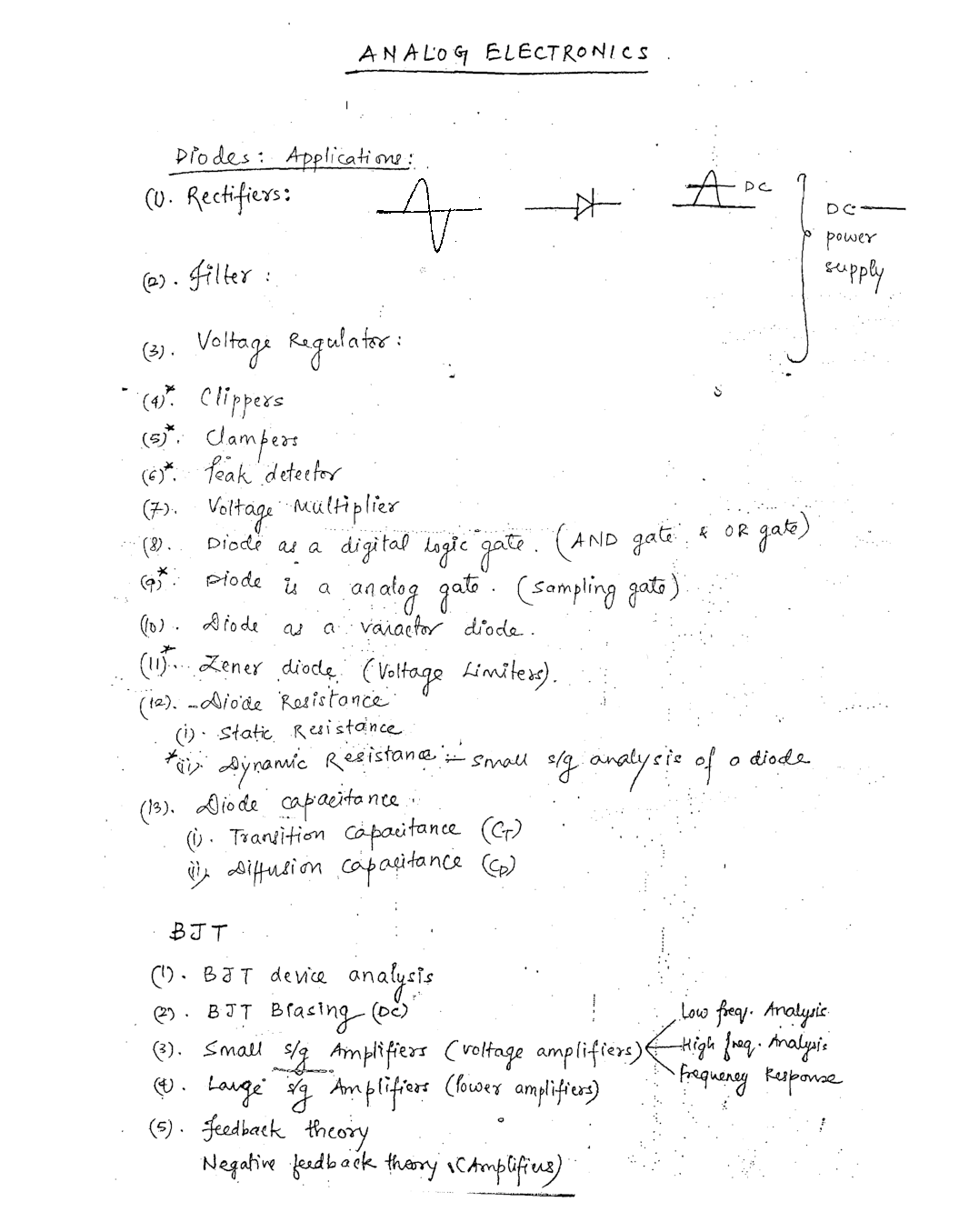 Electronics & Telecommunication Hand Written Notes Analog Electronics - Page 2