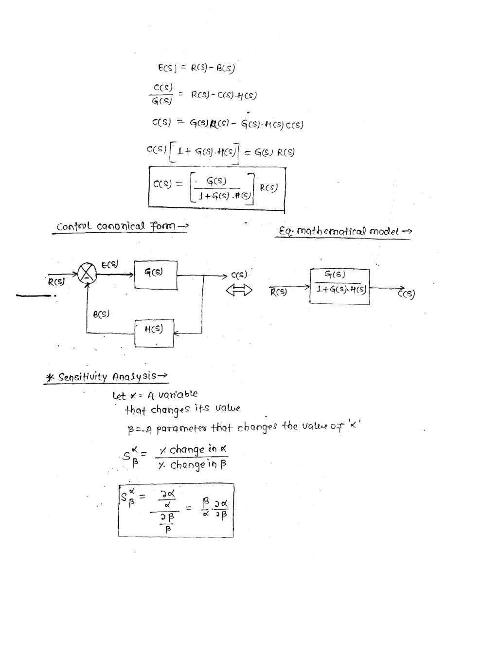 Electronics & Telecommunication Hand Written Notes Control System Part-1 - Page 3