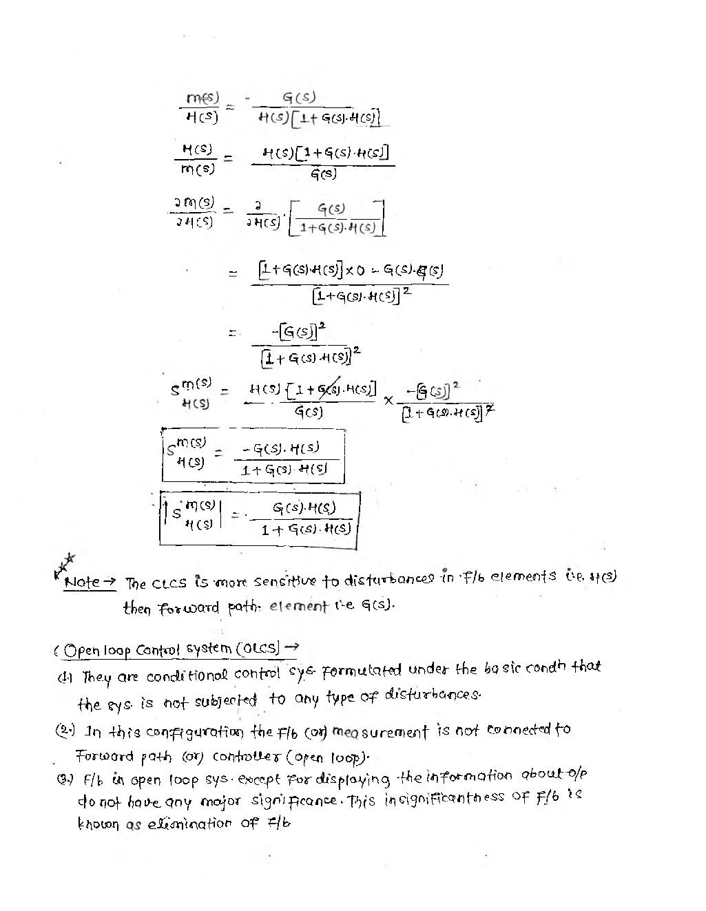Electronics & Telecommunication Hand Written Notes Control System Part-1 - Page 5