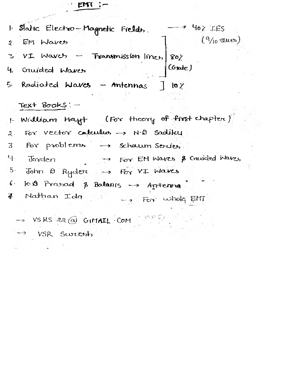 Electronics & Telecommunication Hand Written Notes Electromagnetic Theory - Page 2