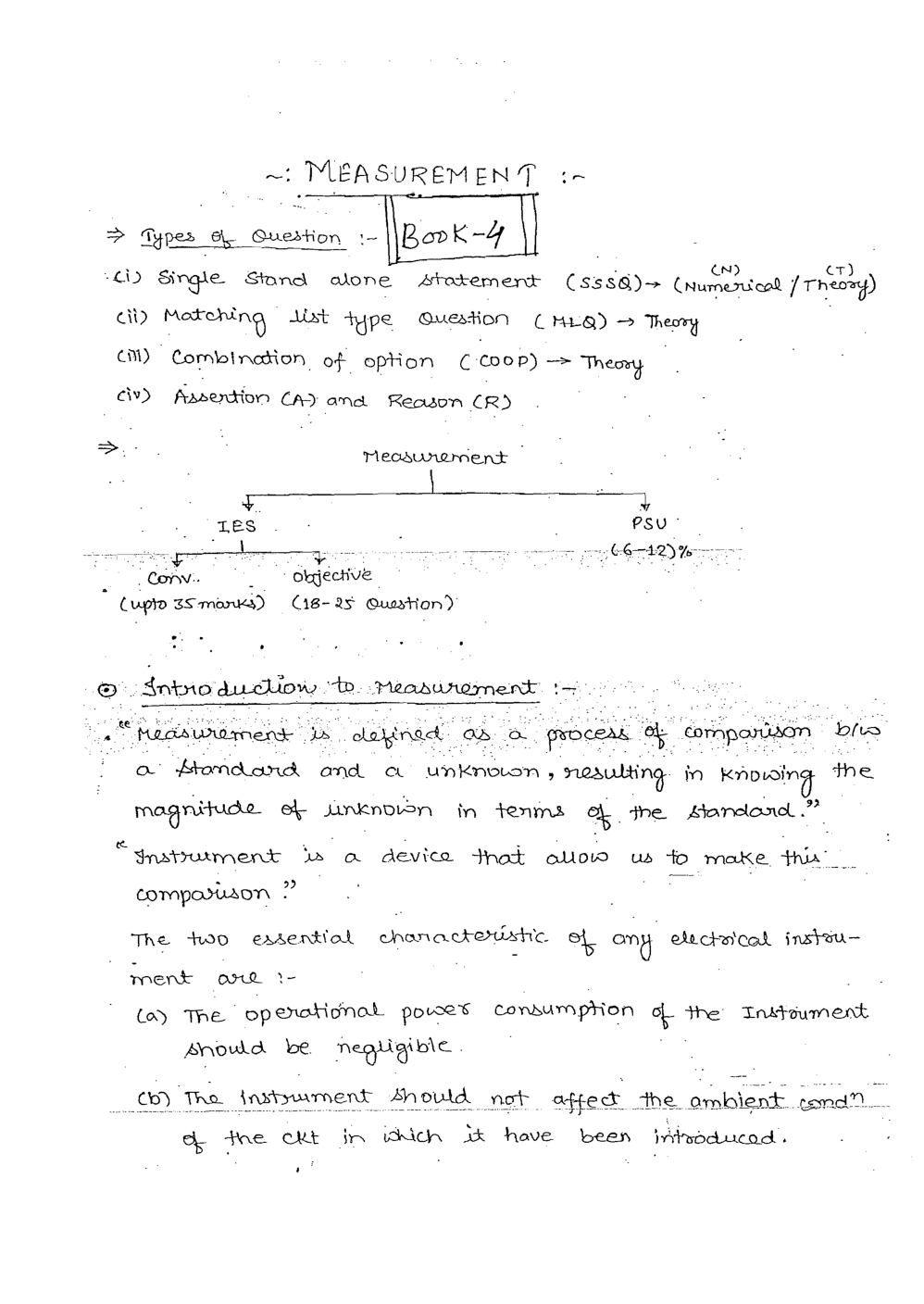 Electronics & Telecommunication Hand Written Notes Measurement & Instruments - Page 2
