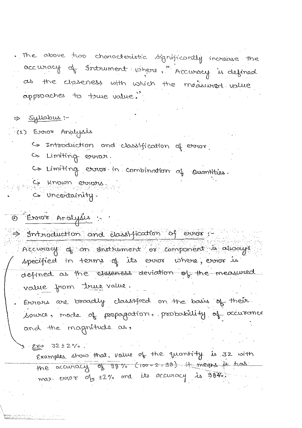Electronics & Telecommunication Hand Written Notes Measurement & Instruments - Page 3