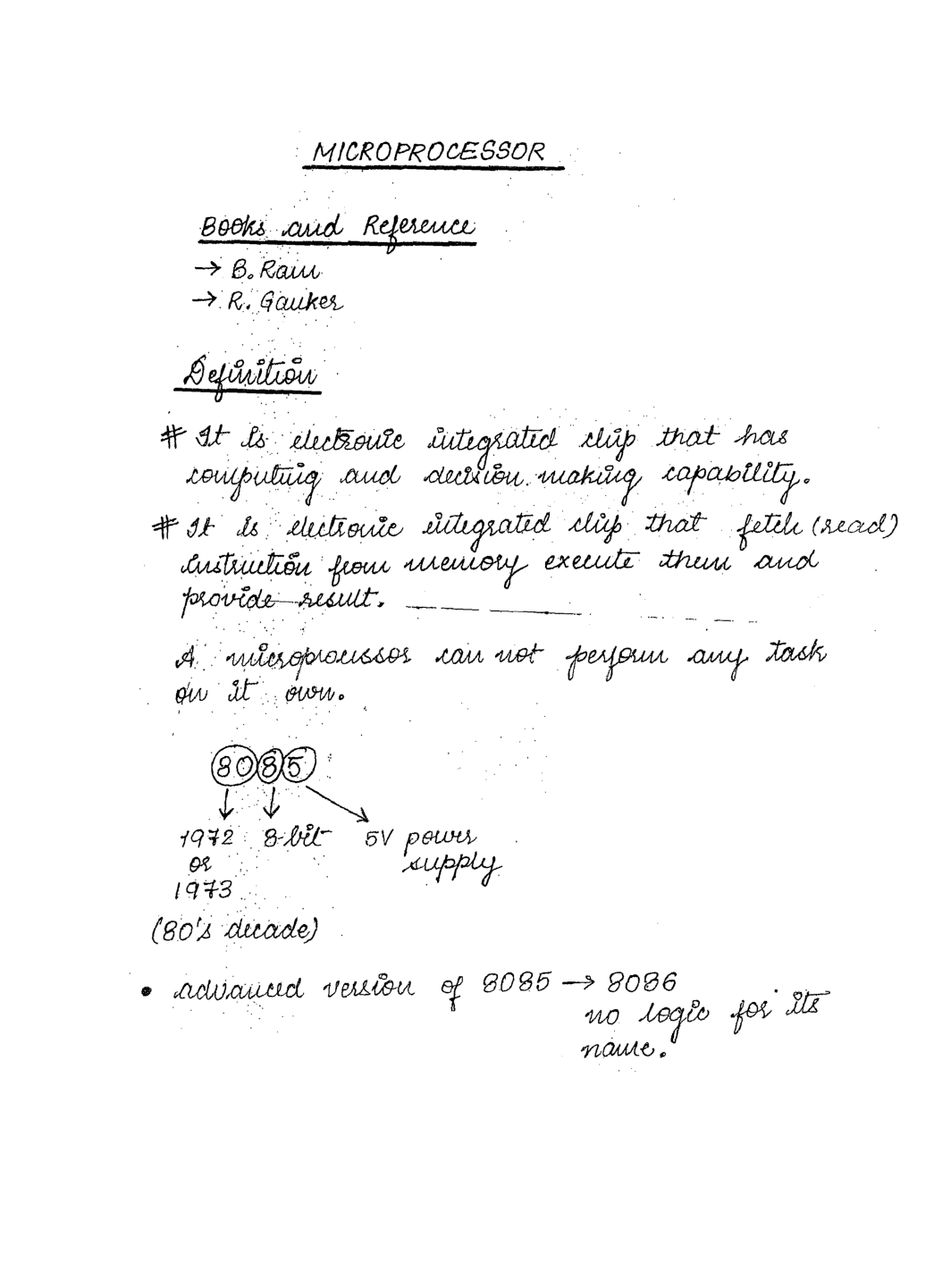 Electronics & Telecommunication Hand Written Notes Microprocessor - Page 2
