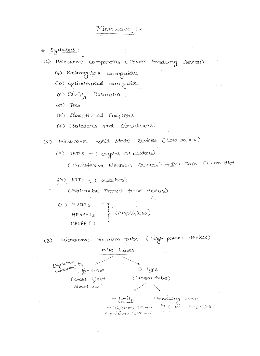 Electronics & Telecommunication Hand Written Notes Microwave - Page 2