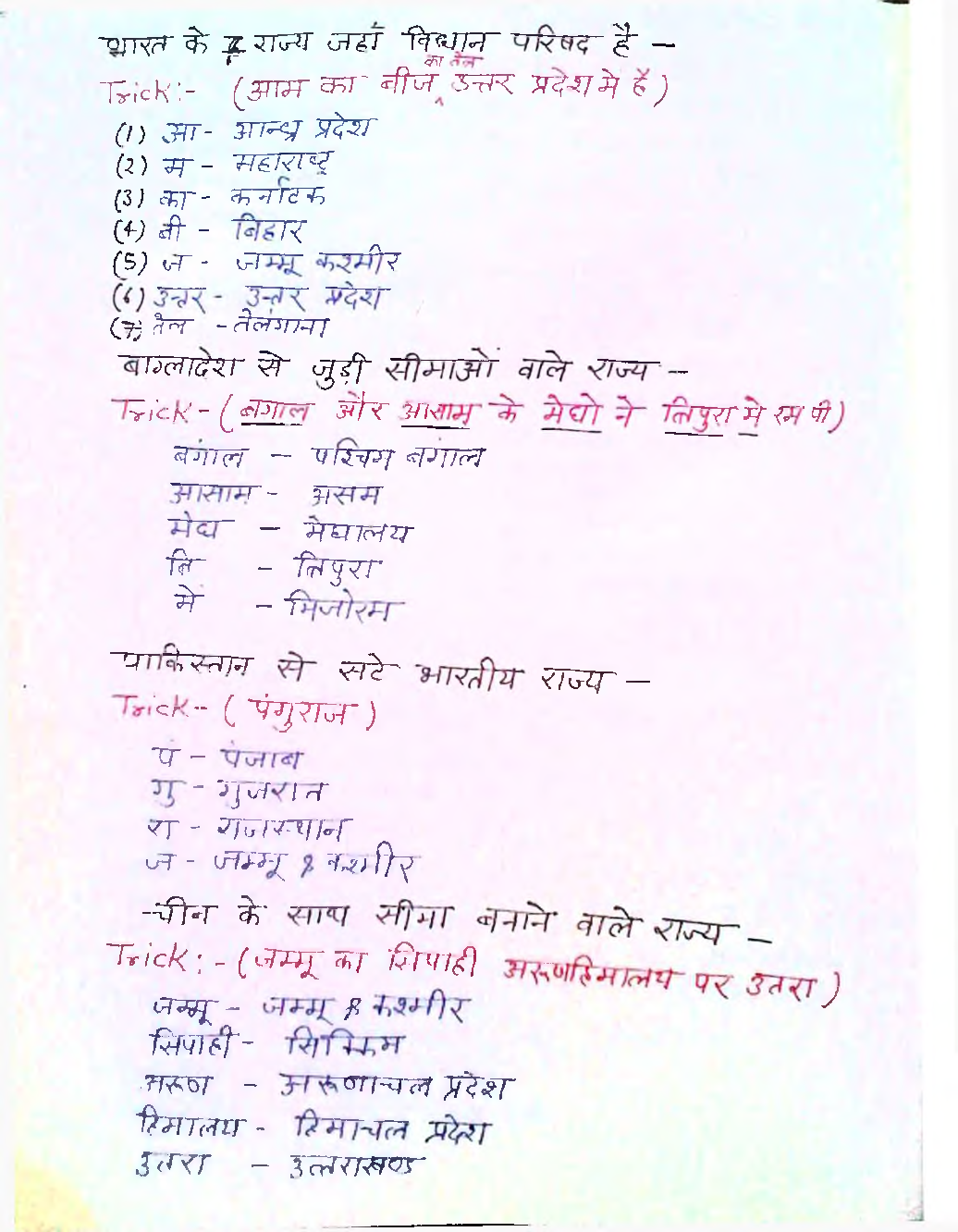 IAS Handwritten Notes GK Tricks - Page 4
