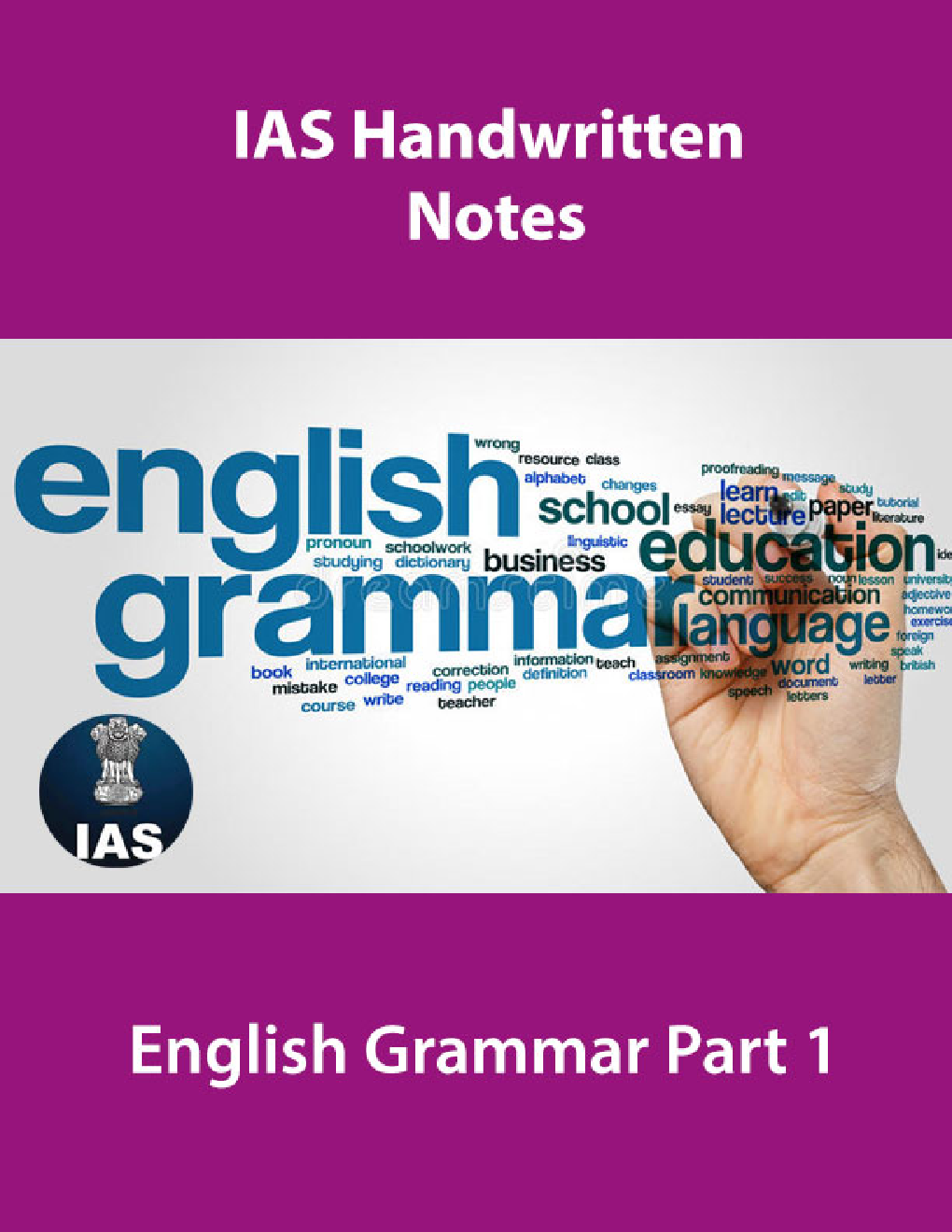 IAS Handwritten Notes English Grammar Part 1 - Page 1