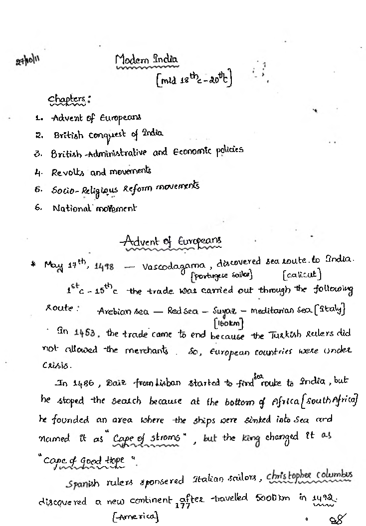 IAS Handwritten Notes Modern History - Page 2