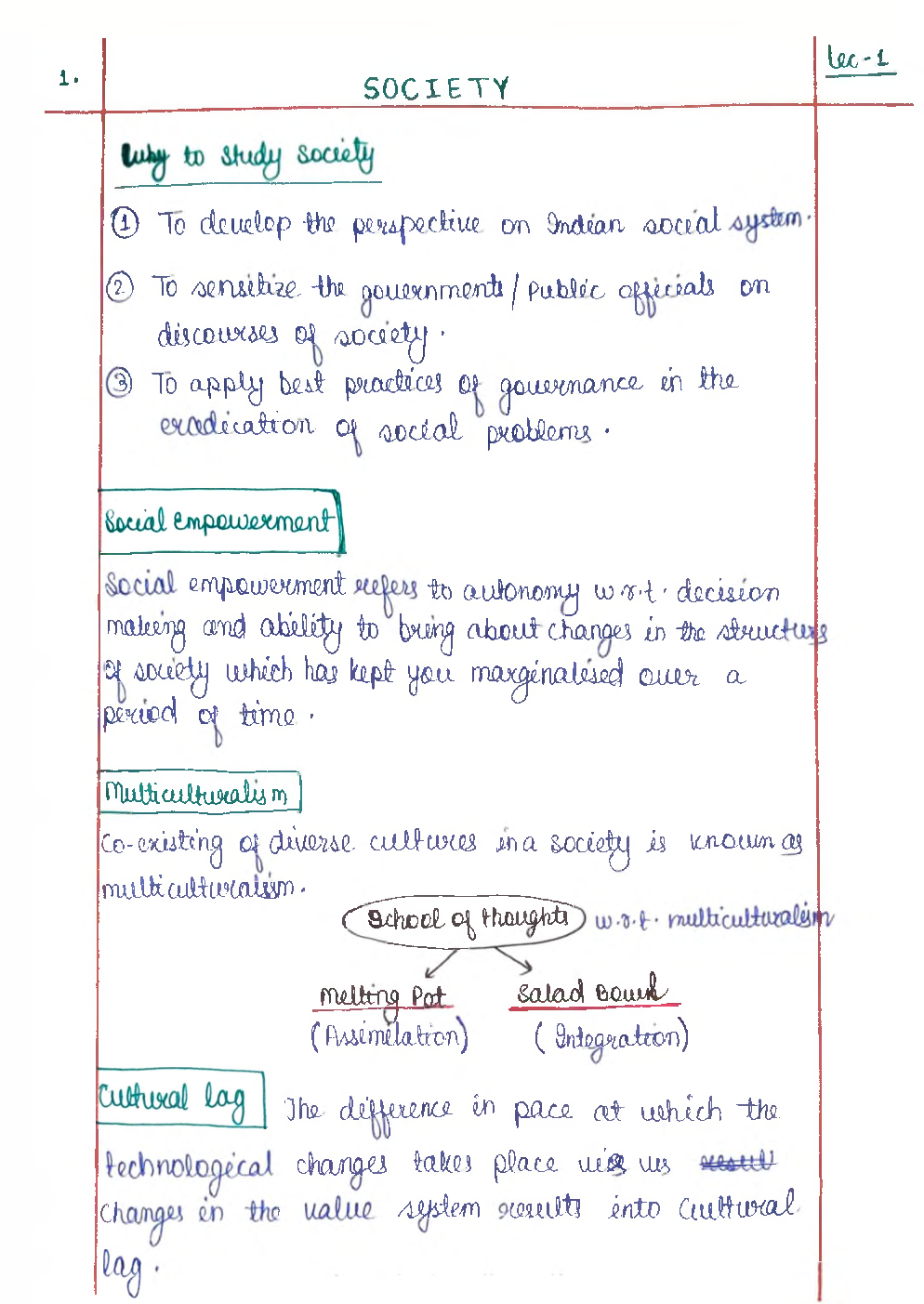 IAS Handwritten Notes Society Vision - Page 2