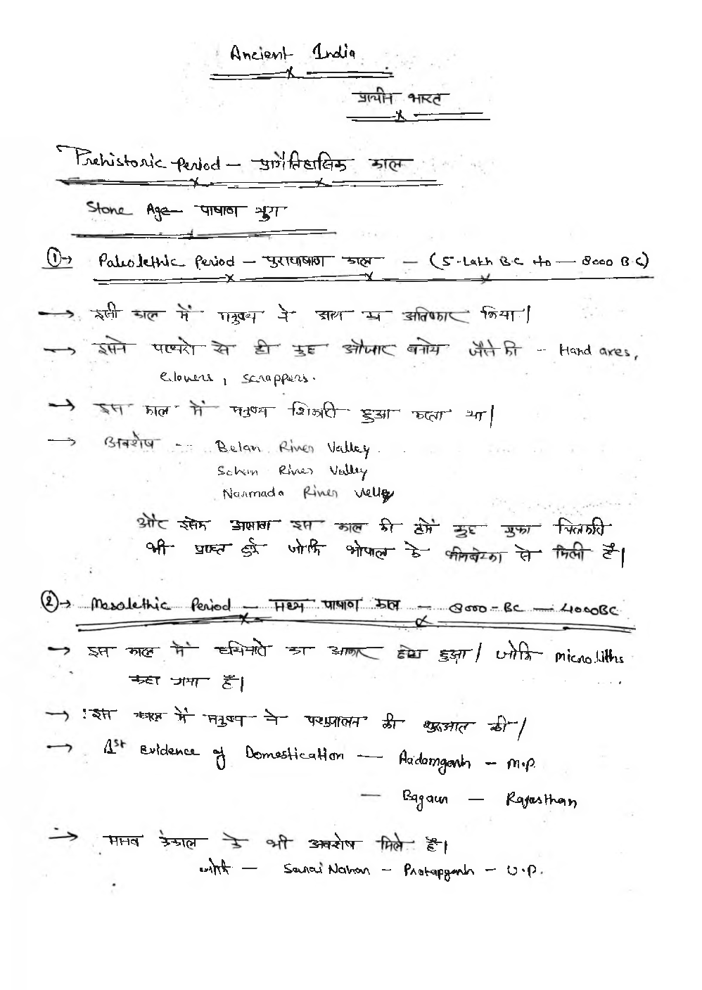 UPSC Hand Written Notes Pracheen Bharat - Page 2