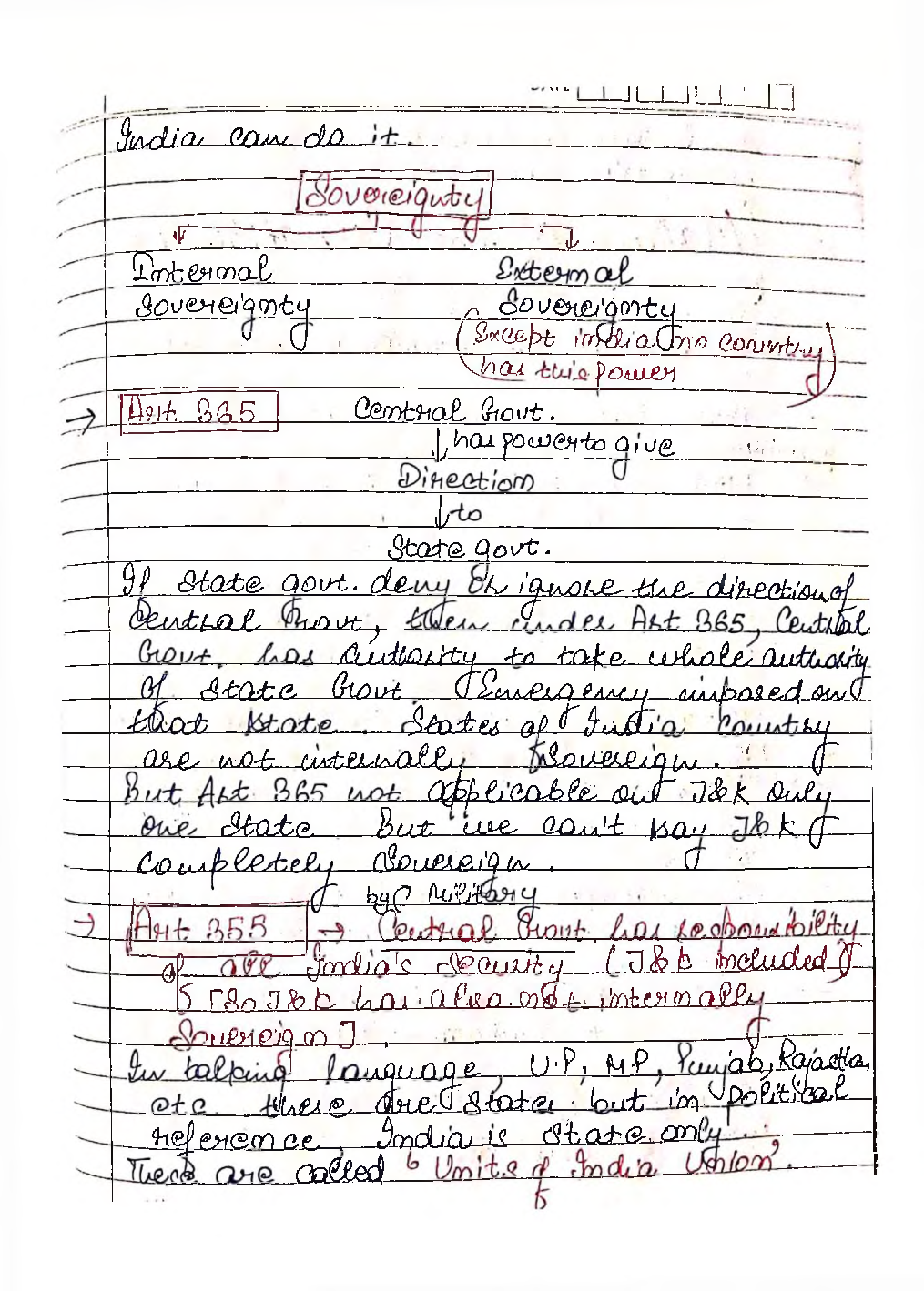 UPSC Hand Written Notes Indian Polity - Page 4